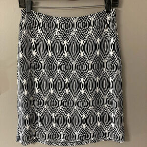 LOFT Black and White Pattered Skirt 2